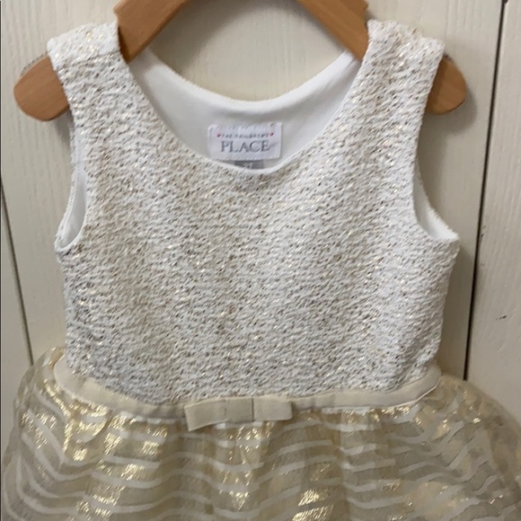 The Children’s Place White & Gold Formal Dress - Picture 2 of 5